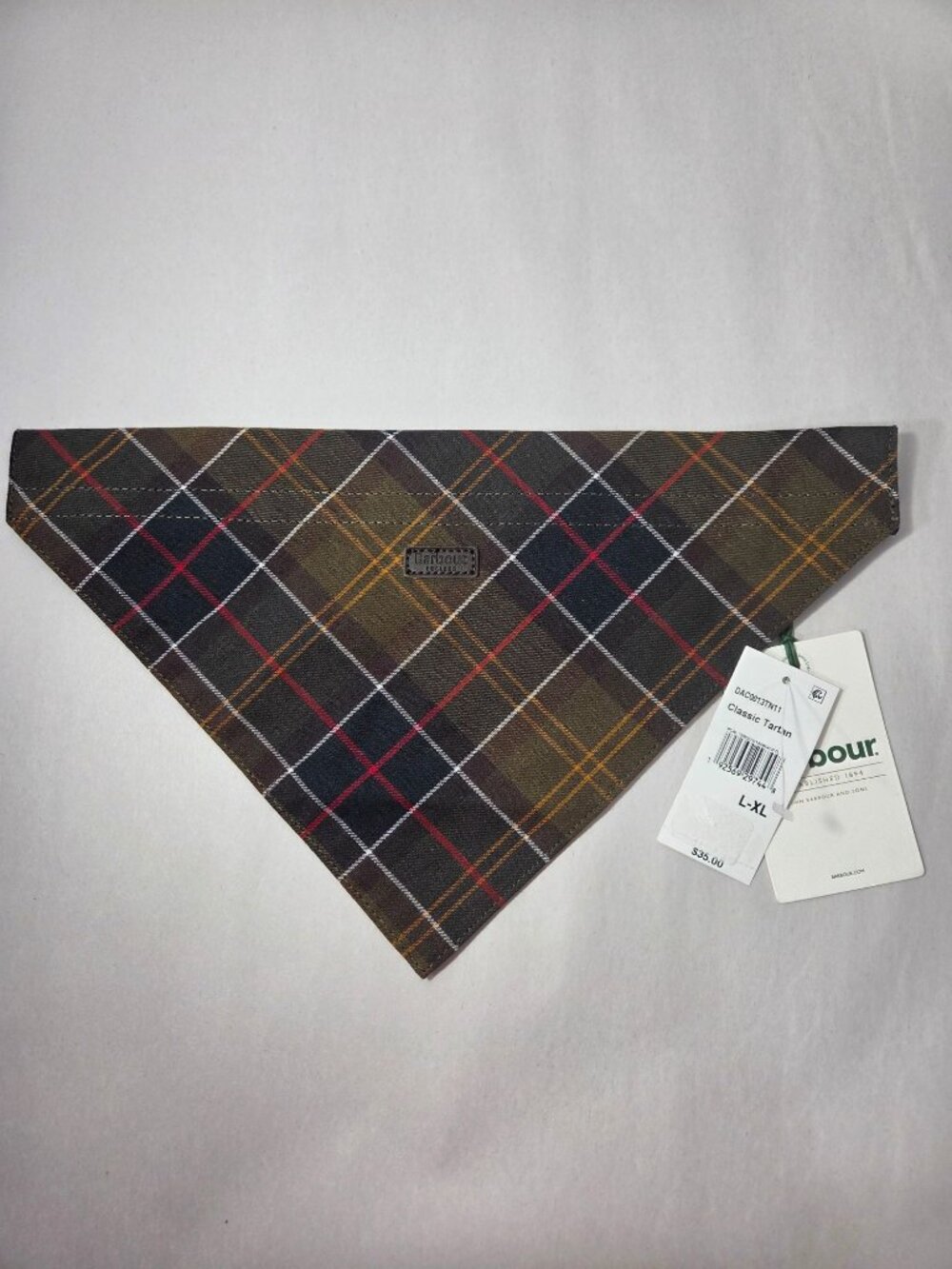 Barbour Classic Tartan Dog Bandana Hook-and-loop Attach, L-XL